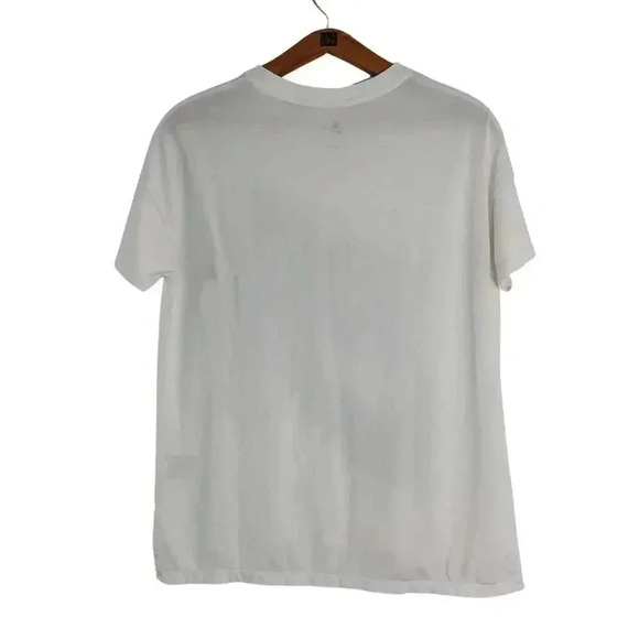 Nike White Blue Green Watercolor Logo Crewneck Tee Athleisure Women's Size L - Picture 3 of 6